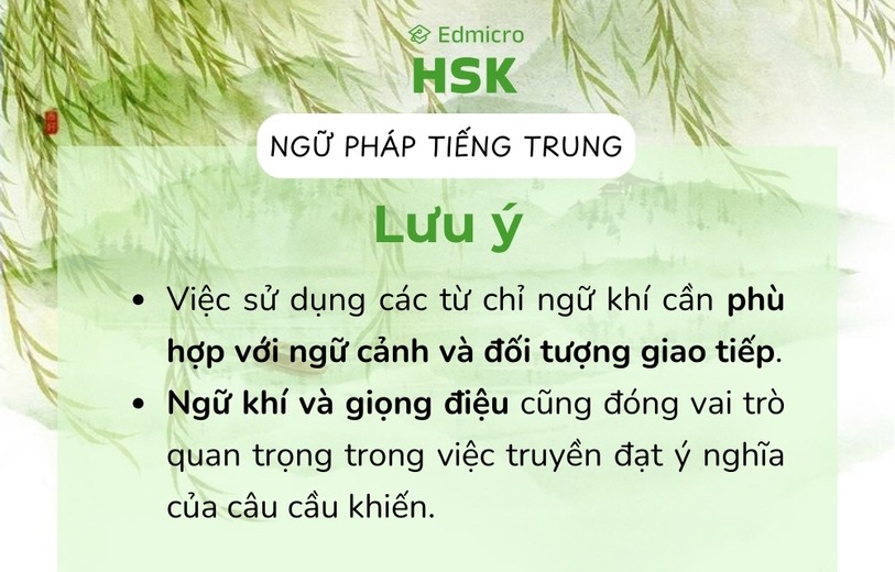 Lưu ý khi sử dụng từ chỉ ngữ khí trong câu cầu khiến