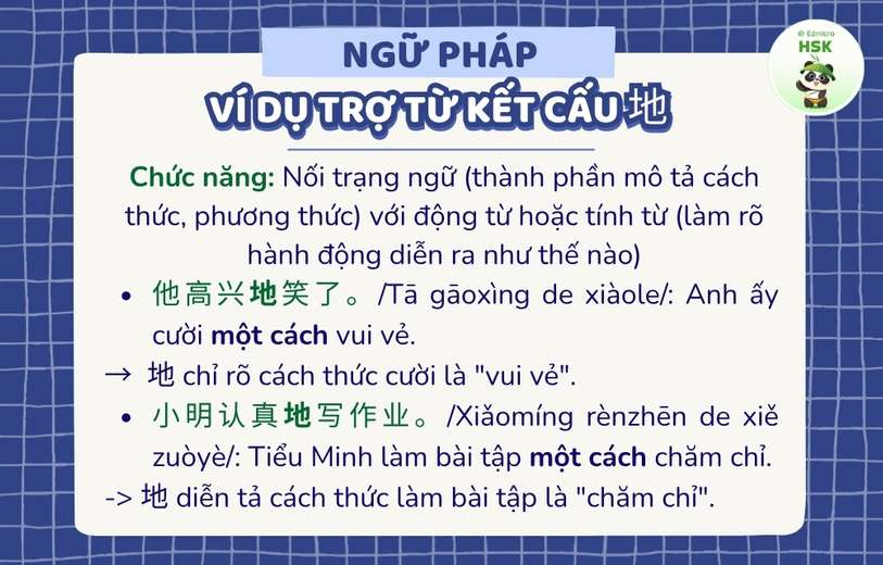 Ví dụ trợ từ kết cấu de