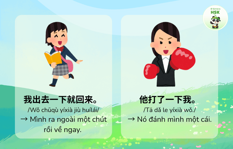 Ví dụ câu có 一下 trong tiếng Trung