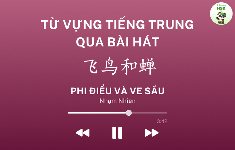 Học từ vựng tiếng Trung qua bài hát Phi Điểu Và Ve Sầu