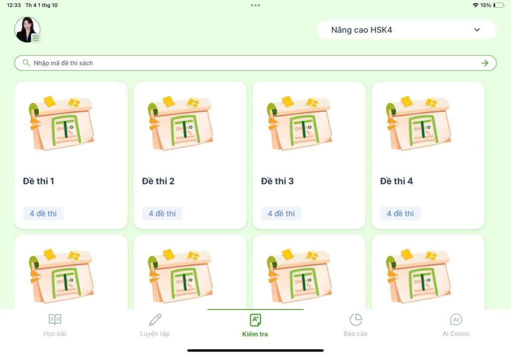 Kho đề thi chuẩn Hanban